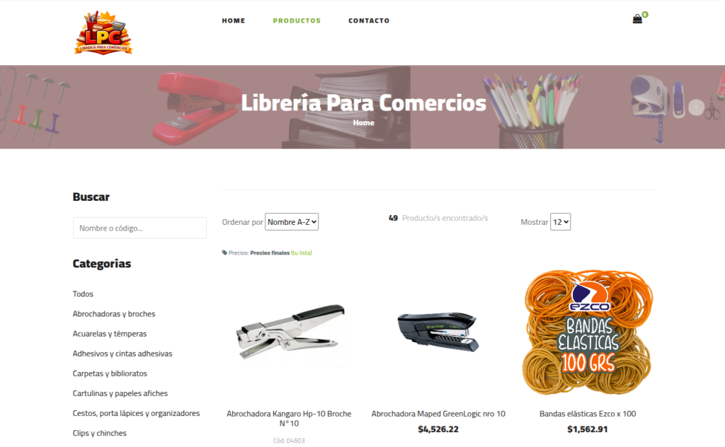 Librería para comercios